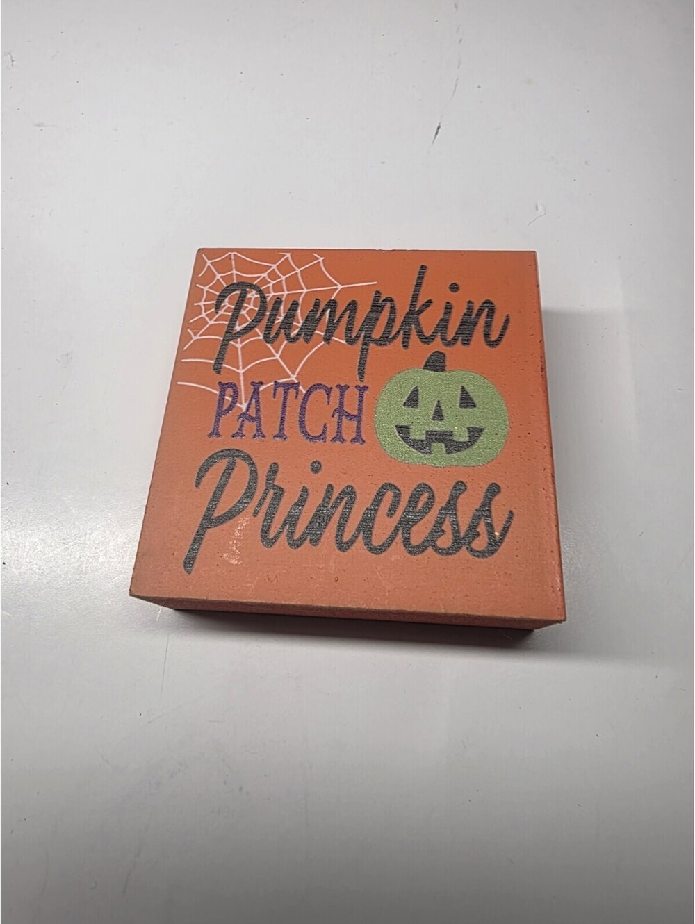 Fall Decor Wood Block Sign Pumpkin Patch Princess Halloween Autumn NEW